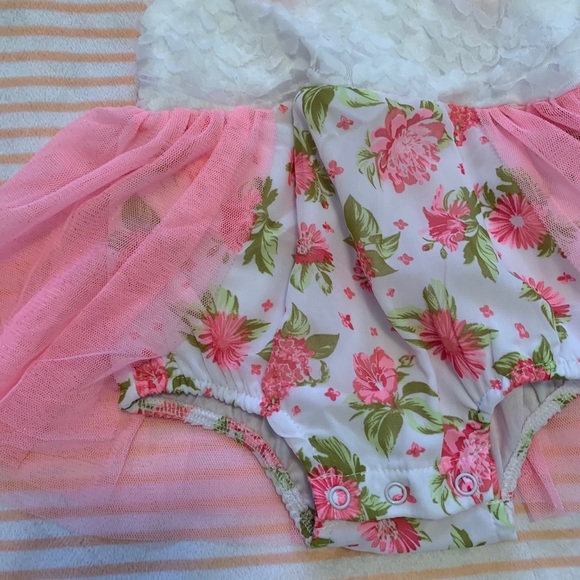 Floral Pink Tulle Onesie - Picture 3 of 5